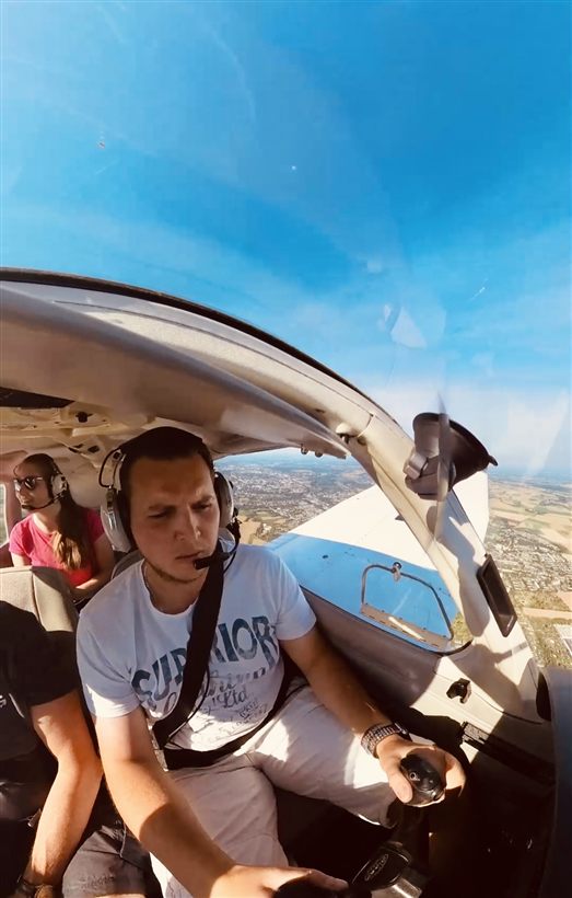 Martin beim echten Flug